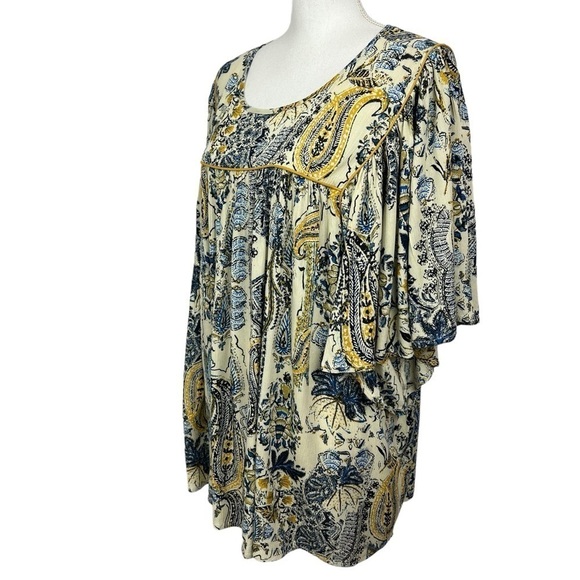 Maurice’s Women’s Pullover Boho Peasant Top Sz 2X Multi Colors Flutter Sleeves - Picture 3 of 16